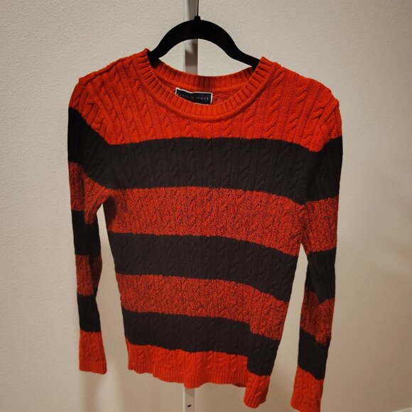 Karen Scott Sweaters - Karen Scott Women's Red & Black Striped Sweater Size Medium Cotton